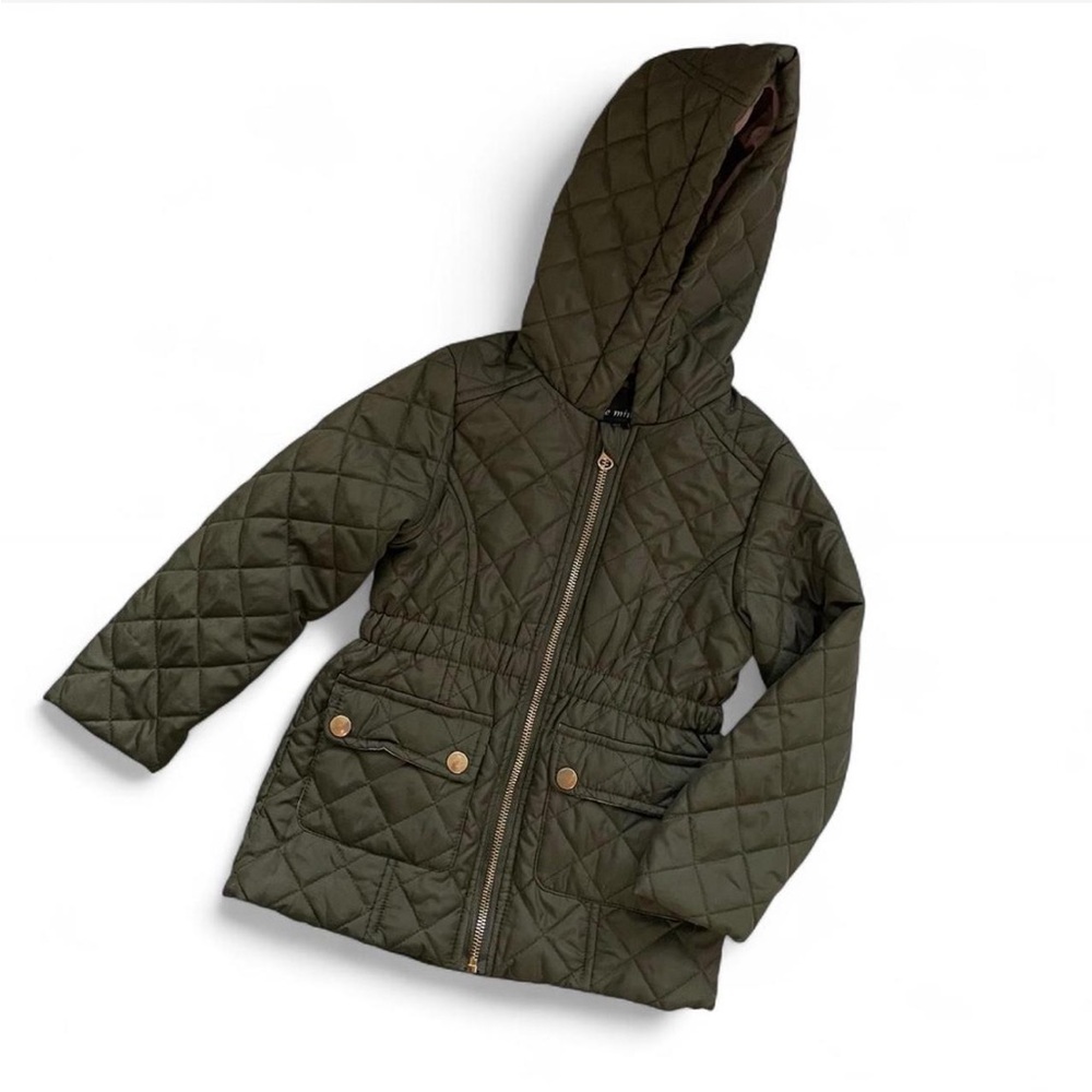 Quilted Kids Jacket in Olive Green